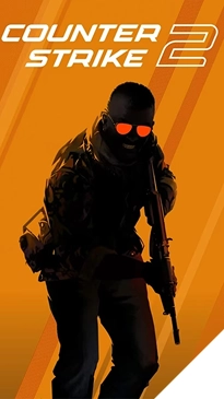 Silhouet van een soldaat met wapen op de cover van Counter-Strike 2.